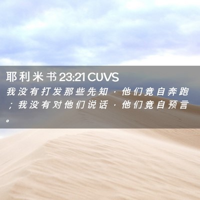 Picture 02 - 耶 利 米 书 23:21 CUVS - 我 没 有 打 发 那 些 先 知 ， 他 们 - Bible Verse Picture