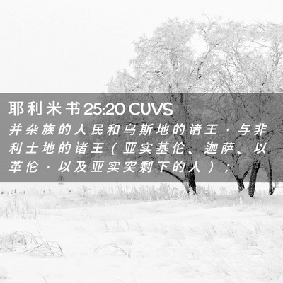 Picture 02 - 耶 利 米 书 25:20 CUVS - 并 杂 族 的 人 民 和 乌 斯 地 的 诸 - Bible Verse Picture