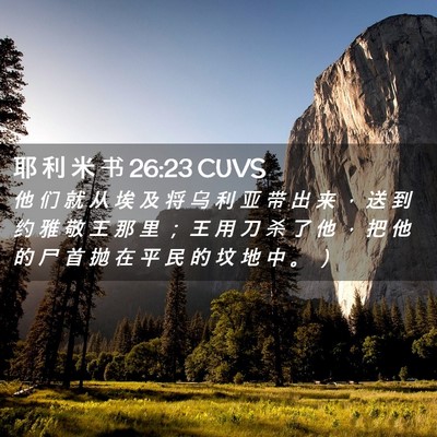 Picture 02 - 耶 利 米 书 26:23 CUVS - 他 们 就 从 埃 及 将 乌 利 亚 带 出 - Bible Verse Picture