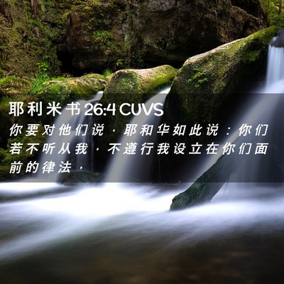 Picture 02 - 耶 利 米 书 26:4 CUVS - 你 要 对 他 们 说 ， 耶 和 华 如 此 - Bible Verse Picture