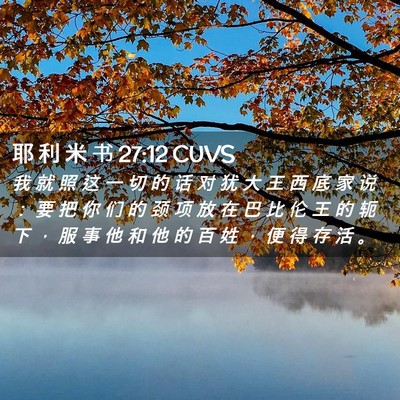 Picture 02 - 耶 利 米 书 27:12 CUVS - 我 就 照 这 一 切 的 话 对 犹 大 王 - Bible Verse Picture