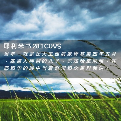 Picture 02 - 耶 利 米 书 28:1 CUVS - 当 年 ， 就 是 犹 大 王 西 底 家 登 - Bible Verse Picture