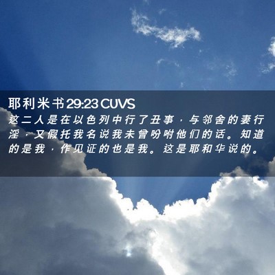 Picture 02 - 耶 利 米 书 29:23 CUVS - 这 二 人 是 在 以 色 列 中 行 了 丑 - Bible Verse Picture