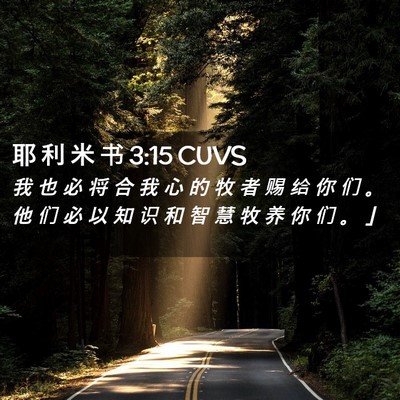 Picture 02 - 耶 利 米 书 3:15 CUVS - 我 也 必 将 合 我 心 的 牧 者 赐 给 - Bible Verse Picture
