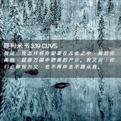 Picture 02 - 耶 利 米 书 3:19 CUVS - 我 说 ： 我 怎 样 将 你 安 置 在 儿 - Bible Verse Picture