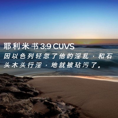 Picture 02 - 耶 利 米 书 3:9 CUVS - 因 以 色 列 轻 忽 了 他 的 淫 乱 ， - Bible Verse Picture