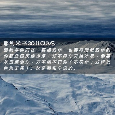Picture 02 - 耶 利 米 书 30:11 CUVS - 因 我 与 你 同 在 ， 要 拯 救 你 ， - Bible Verse Picture