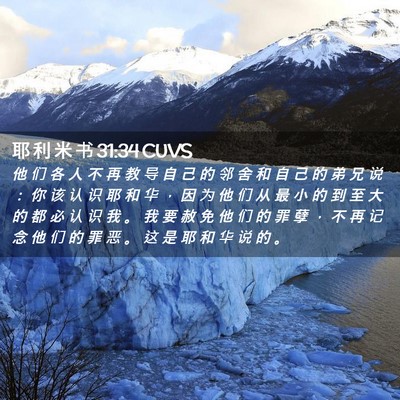 Picture 02 - 耶 利 米 书 31:34 CUVS - 他 们 各 人 不 再 教 导 自 己 的 邻 - Bible Verse Picture