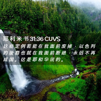 Picture 02 - 耶 利 米 书 31:36 CUVS - 这 些 定 例 若 能 在 我 面 前 废 掉 - Bible Verse Picture