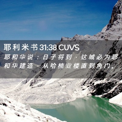 Picture 02 - 耶 利 米 书 31:38 CUVS - 耶 和 华 说 ： 日 子 将 到 ， 这 城 - Bible Verse Picture
