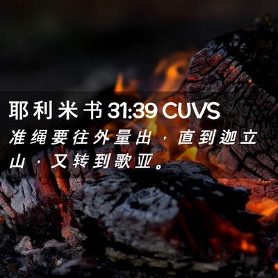 Picture 02 - 耶 利 米 书 31:39 CUVS - 准 绳 要 往 外 量 出 ， 直 到 迦 立 - Bible Verse Picture