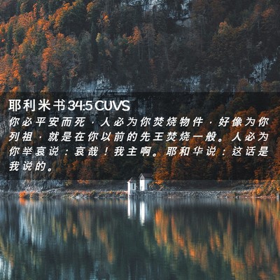 Picture 02 - 耶 利 米 书 34:5 CUVS - 你 必 平 安 而 死 ， 人 必 为 你 焚 - Bible Verse Picture