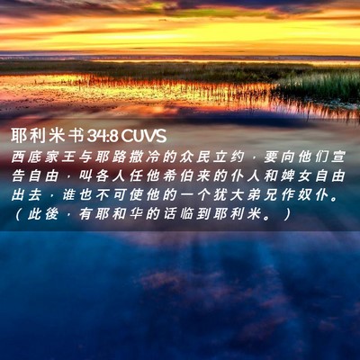 Picture 02 - 耶 利 米 书 34:8 CUVS - 西 底 家 王 与 耶 路 撒 冷 的 众 民 - Bible Verse Picture