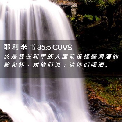 Picture 02 - 耶 利 米 书 35:5 CUVS - 於 是 我 在 利 甲 族 人 面 前 设 摆 - Bible Verse Picture