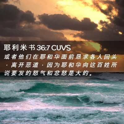 Picture 02 - 耶 利 米 书 36:7 CUVS - 或 者 他 们 在 耶 和 华 面 前 恳 求 - Bible Verse Picture