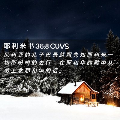 Picture 02 - 耶 利 米 书 36:8 CUVS - 尼 利 亚 的 儿 子 巴 录 就 照 先 知 - Bible Verse Picture