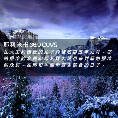 Picture 02 - 耶 利 米 书 36:9 CUVS - 犹 大 王 约 西 亚 的 儿 子 约 雅 敬 - Bible Verse Picture