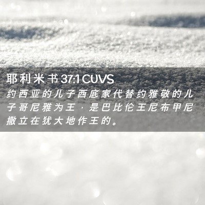 Picture 02 - 耶 利 米 书 37:1 CUVS - 约 西 亚 的 儿 子 西 底 家 代 替 约 - Bible Verse Picture