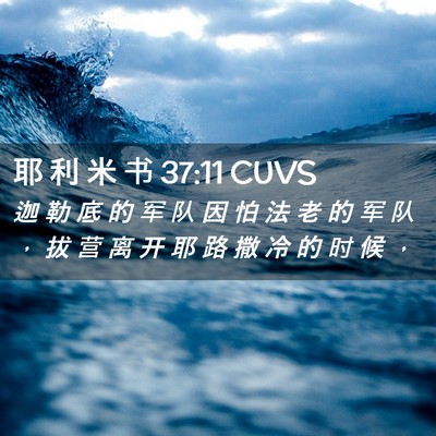 Picture 02 - 耶 利 米 书 37:11 CUVS - 迦 勒 底 的 军 队 因 怕 法 老 的 军 - Bible Verse Picture