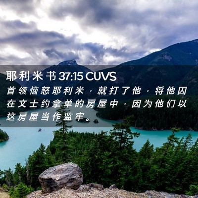 Picture 02 - 耶 利 米 书 37:15 CUVS - 首 领 恼 怒 耶 利 米 ， 就 打 了 他 - Bible Verse Picture
