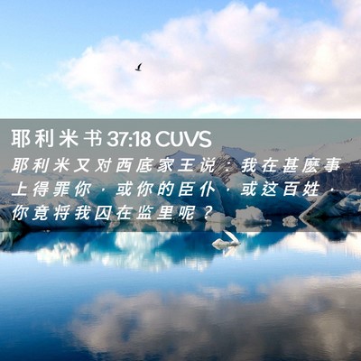 Picture 02 - 耶 利 米 书 37:18 CUVS - 耶 利 米 又 对 西 底 家 王 说 ： 我 - Bible Verse Picture