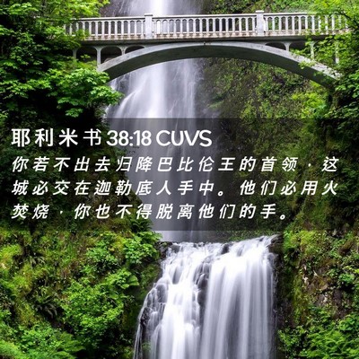 Picture 02 - 耶 利 米 书 38:18 CUVS - 你 若 不 出 去 归 降 巴 比 伦 王 的 - Bible Verse Picture