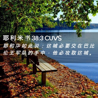 Picture 02 - 耶 利 米 书 38:3 CUVS - 耶 和 华 如 此 说 ： 这 城 必 要 交 - Bible Verse Picture