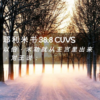 Picture 02 - 耶 利 米 书 38:8 CUVS - 以 伯 ． 米 勒 就 从 王 宫 里 出 来 - Bible Verse Picture