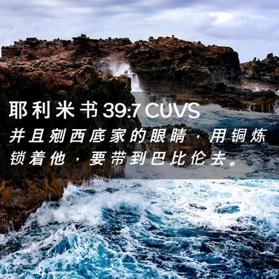 Picture 02 - 耶 利 米 书 39:7 CUVS - 并 且 剜 西 底 家 的 眼 睛 ， 用 铜 - Bible Verse Picture