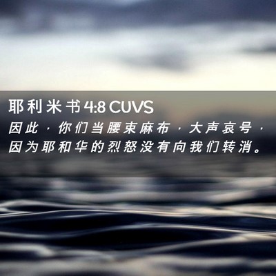Picture 02 - 耶 利 米 书 4:8 CUVS - 因 此 ， 你 们 当 腰 束 麻 布 ， 大 - Bible Verse Picture
