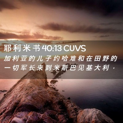 Picture 02 - 耶 利 米 书 40:13 CUVS - 加 利 亚 的 儿 子 约 哈 难 和 在 田 - Bible Verse Picture