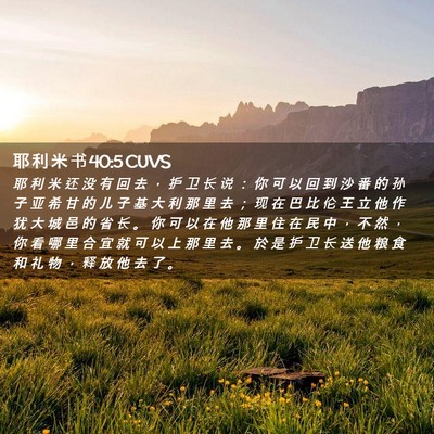 Picture 02 - 耶 利 米 书 40:5 CUVS - 耶 利 米 还 没 有 回 去 ， 护 卫 长 - Bible Verse Picture