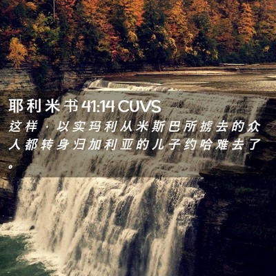 Picture 02 - 耶 利 米 书 41:14 CUVS - 这 样 ， 以 实 玛 利 从 米 斯 巴 所 - Bible Verse Picture