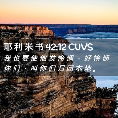 Picture 02 - 耶 利 米 书 42:12 CUVS - 我 也 要 使 他 发 怜 悯 ， 好 怜 悯 - Bible Verse Picture