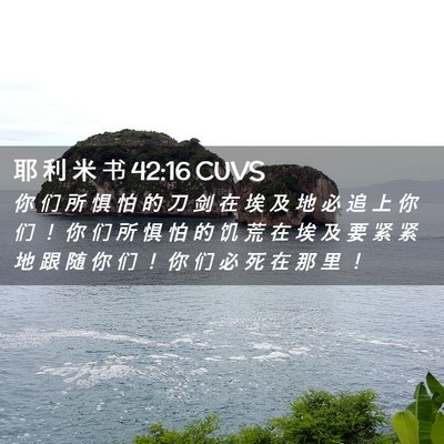 Picture 02 - 耶 利 米 书 42:16 CUVS - 你 们 所 惧 怕 的 刀 剑 在 埃 及 地 - Bible Verse Picture