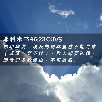 Picture 02 - 耶 利 米 书 46:23 CUVS - 耶 和 华 说 ： 埃 及 的 树 林 虽 然 - Bible Verse Picture