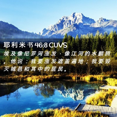 Picture 02 - 耶 利 米 书 46:8 CUVS - 埃 及 像 尼 罗 河 涨 发 ， 像 江 河 - Bible Verse Picture