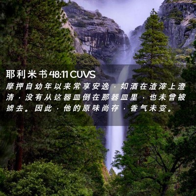 Picture 02 - 耶 利 米 书 48:11 CUVS - 摩 押 自 幼 年 以 来 常 享 安 逸 ， - Bible Verse Picture