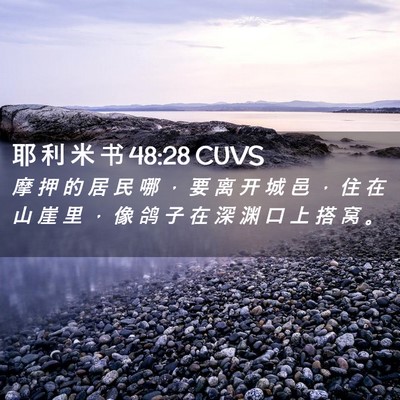 Picture 02 - 耶 利 米 书 48:28 CUVS - 摩 押 的 居 民 哪 ， 要 离 开 城 邑 - Bible Verse Picture
