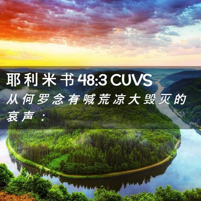 Picture 02 - 耶 利 米 书 48:3 CUVS - 从 何 罗 念 有 喊 荒 凉 大 毁 灭 的 - Bible Verse Picture