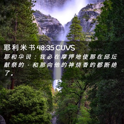 Picture 02 - 耶 利 米 书 48:35 CUVS - 耶 和 华 说 ： 我 必 在 摩 押 地 使 - Bible Verse Picture