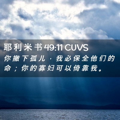Picture 02 - 耶 利 米 书 49:11 CUVS - 你 撇 下 孤 儿 ， 我 必 保 全 他 们 - Bible Verse Picture