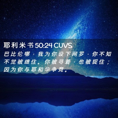 Picture 02 - 耶 利 米 书 50:24 CUVS - 巴 比 伦 哪 ， 我 为 你 设 下 网 罗 - Bible Verse Picture