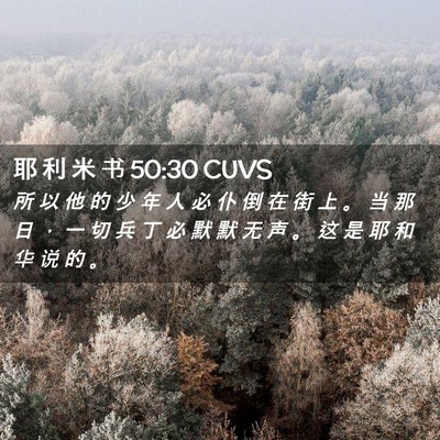 Picture 02 - 耶 利 米 书 50:30 CUVS - 所 以 他 的 少 年 人 必 仆 倒 在 街 - Bible Verse Picture