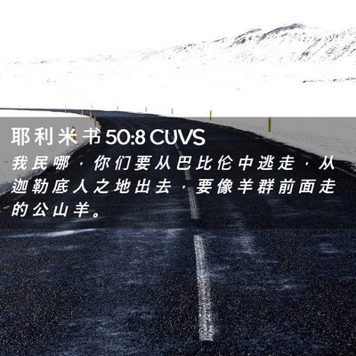 Picture 02 - 耶 利 米 书 50:8 CUVS - 我 民 哪 ， 你 们 要 从 巴 比 伦 中 - Bible Verse Picture