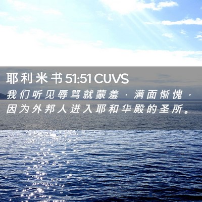 Picture 02 - 耶 利 米 书 51:51 CUVS - 我 们 听 见 辱 骂 就 蒙 羞 ， 满 面 - Bible Verse Picture