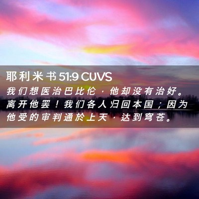 Picture 02 - 耶 利 米 书 51:9 CUVS - 我 们 想 医 治 巴 比 伦 ， 他 却 没 - Bible Verse Picture