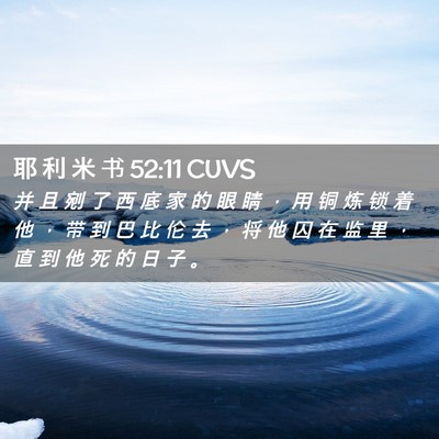 Picture 02 - 耶 利 米 书 52:11 CUVS - 并 且 剜 了 西 底 家 的 眼 睛 ， 用 - Bible Verse Picture