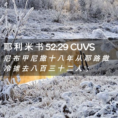 Picture 02 - 耶 利 米 书 52:29 CUVS - 尼 布 甲 尼 撒 十 八 年 从 耶 路 撒 - Bible Verse Picture