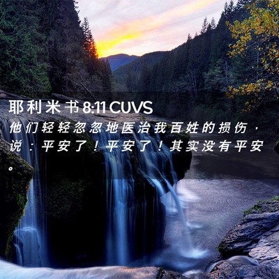 Picture 02 - 耶 利 米 书 8:11 CUVS - 他 们 轻 轻 忽 忽 地 医 治 我 百 姓 - Bible Verse Picture